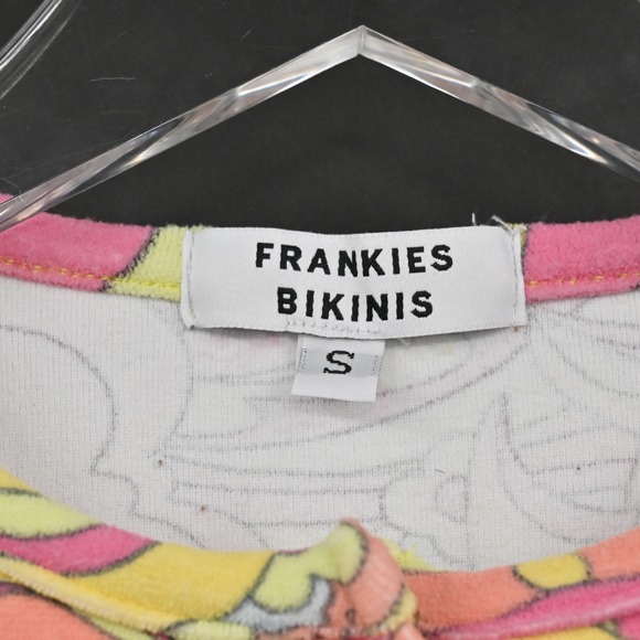 Frankies Bikinis Womens‎ Cheri Terry Cardigan Size S Psychedelic Print Cropped - Picture 6 of 11